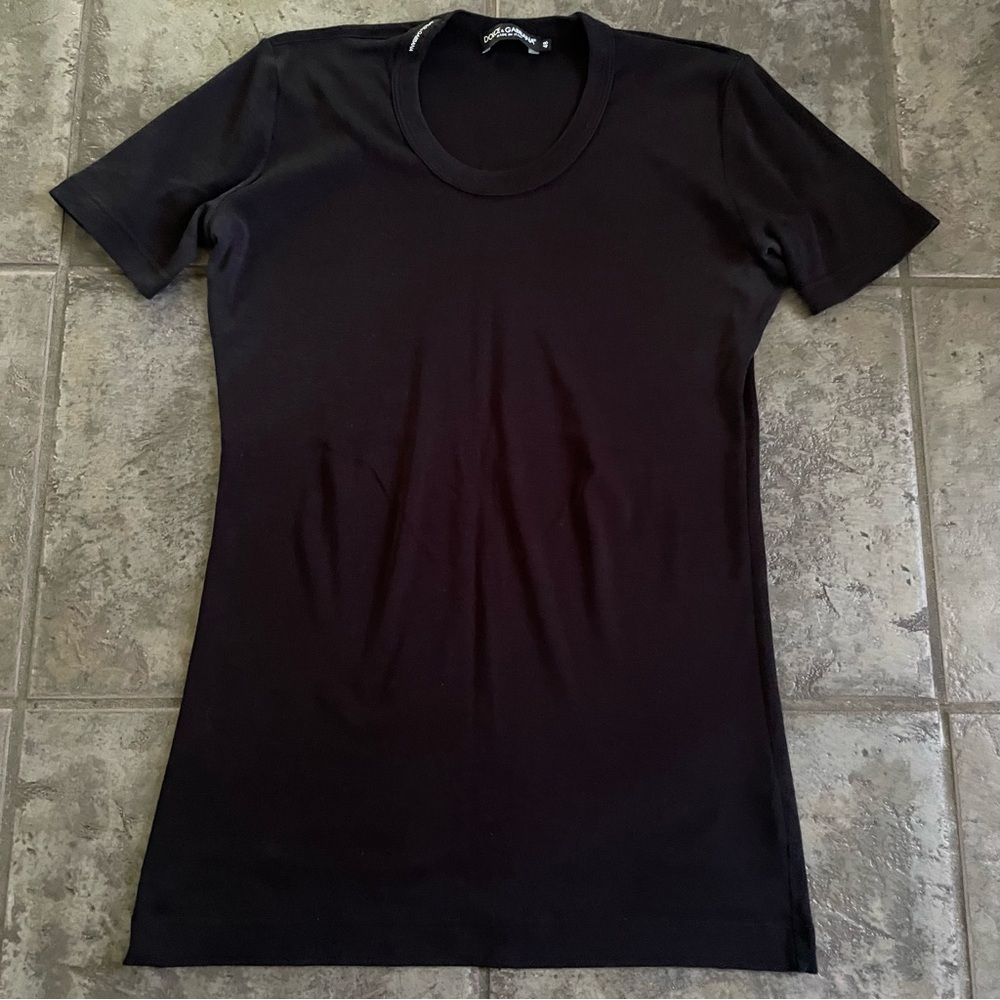 Dolce & Gabbana Women’s Black T-Shirt Top Shirt . US 12 Italian 48 . Stylish